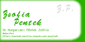 zsofia pentek business card