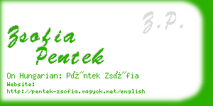 zsofia pentek business card